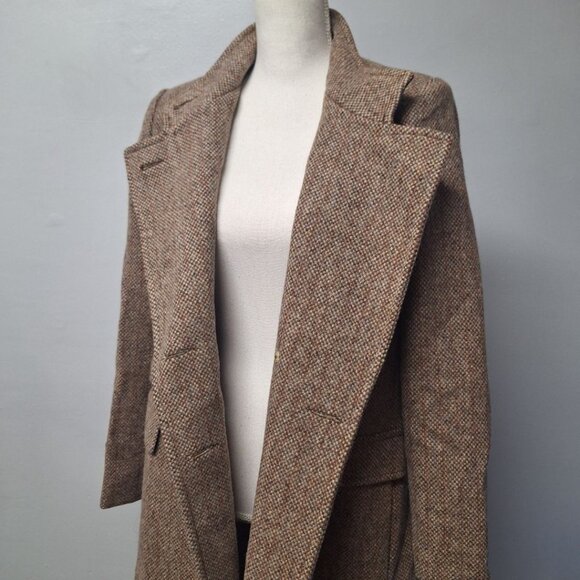 Mackintosh Montello Wool Jacket Brown Coat Buttons Vintage Womens Size 12 - Picture 15 of 16